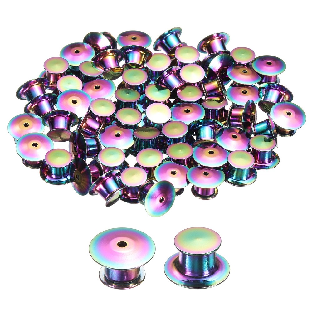 60Pcs Metal Locking Pin Backs, Pin Keepers Locking Clasp, Multicolor