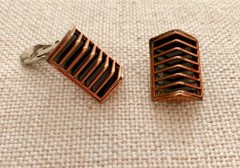 Vintage 1958 Mid-Century Copper Necklace & 2 Copper & Enamel Earring Set* Estate