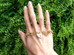 Vintage 1.20Ct Sapphire and 0.24Ct Diamond, 18k Yellow Gold Bracelet (1989)
