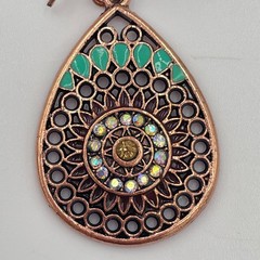 Vintage Copper & Bronze Tone Teardrop Earring Lot 3 Pair Filigree Patina Set