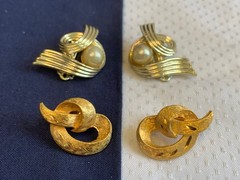 Vtg Clip-On Earring Lot Costume Jewelry Richelieu Lisner Monet Marvella Enamel