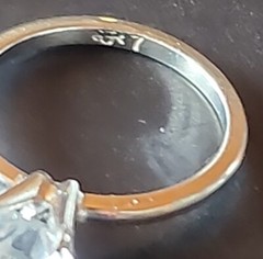 Antique Uncas Mfg Co. Cubic Zirconia Solitaire Ring U with Arrow Mark S-7 Mark !