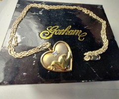Vtg GORHAM STERLING Heart Pendant Peace Dove IOB COA Serenity Prayer EUC 🙏