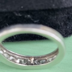 Vintage 1950 era Ring Platinum Band 10 Princess Cut Diamonds