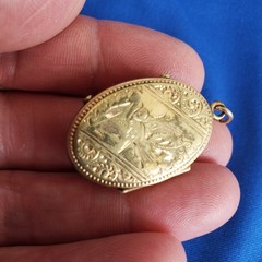 Original Antique 1800s Victorian Etruscan Revival Cameo Pendant 10k Gold Filled