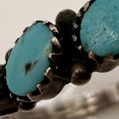 Vintage Tested Sterling Silver Turquoise 5 Stone Ring Size 5.75 Southwestern