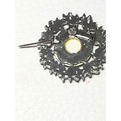 Mother’s Day Brooch Pink Blue Rhinestones Rose Orig Box Lining 1.25″ NIB