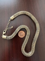 Vintage Chunky Link Mesh Chain Collar Necklace 16-18 ” Adjustable