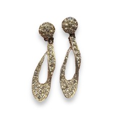 Bogoff Vintage Rhinestone Twist Clip on Earrings