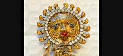 ” LUNCH at the RITZ ” Sun Goddess Solar Loops Swarovski Crystal Clip-on Earrings