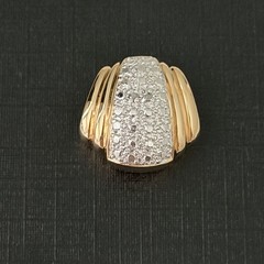 Ross Simons 925 Sterling Silver Genuine Diamond Slide Pendant Gold Vermeil 2Tone