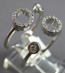 ESTATE WIDE .20CT DIAMOND 18K WHITE GOLD CLASSIC CIRCLE OF LIFE TENSION FUN RING