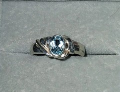 Vintage 925 Sterling Silver Genuine Blue Topaz Ring-Size7-3g