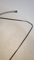 Vintage Pyrite Necklace Mixed Metals Three Beads Stones Silver Toned Chain