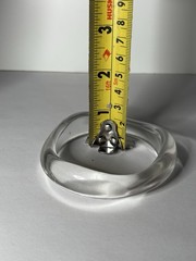 Vintage Lucite Bangle Bracelet Clear Acrylic Chunky Asymmetrical Wavy