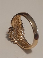 Uncas gold plated opal and rhinestone accent ring size 11.75