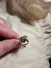 Can’t Find Markings Silver In Appearance Vintage Antique Ring Blue Stone/Pink