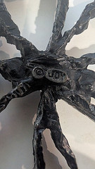 Vintage House of Joy Brutalist Blackened Iron Resin Butterfly Brooch Pin 60-70s