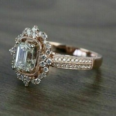 White Diamond 2.30 Ct Art Deco Antique Vintage Engagement Ring 14K Rose Gold FN