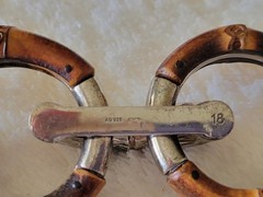 70’s Rare Vintage Gucci Bamboo Links Sterling Connector Toggle CLASP BRACELET 9″