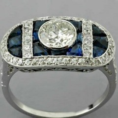 3.50Ct Art Deco Style Lab Created Diamond Anniversary 14K White Gold Finish Ring