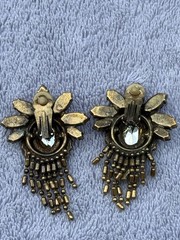 Juliana DeLizza Elster Clip on Earring Watermelon Multifacet Rhinestone Flower