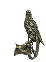 Tortolani Pewter Falcon & Falconer’s Gauntlet Brooch Detailed Pin Bird 3D Jewelr
