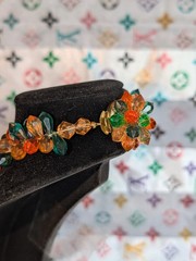 Vintage 1950s Signed Western Germany Art Cluster Fringe Necklace Amber…