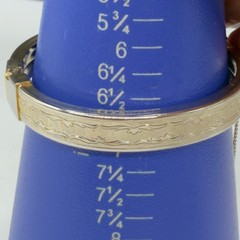 Vintage Coro Bracelet Gold Tone Etched Bangle Size 7 Signed Safety Chain