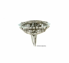 Sparkling Large Marquise Shape 56.00CT Aquamarine With 2.38CT Fine CZ Party Ring
