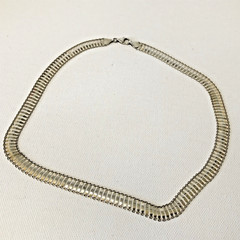 vintage JCM ITALY sterling silver ladder link 18″ collar necklace 9mm 7.63grams