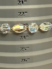 Vintage AB Coated Crystal Brooch Necklace Jewelry Set SPARKLY