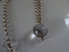 Vintage Sterling Large Pools of Light Crystal Necklace