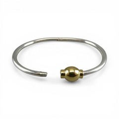 Child’s Bangle Eternity Bracelet Sterling Silver Gold Vermeil Threaded Bead New