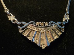 Vintage Glamour Jewelry 1940s-1950s by Lustern. Necklace and Earrings Set