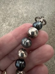 QVC JTV Peacock Cultured Pearls & Sterling Silver Ball Beads Necklace & Bracelet