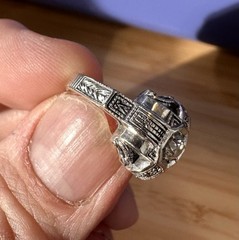Art Deco 14k White Gold Diamond Wedding Engagement Ring Set Handcrafted Filigree