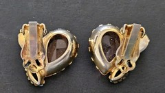 Vtg JULIANA D&E Cluster Faceted Multicolor Rhinestone Brooch & Clip-On Earrings