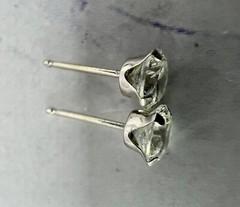 14k White Gold Posts 4.7mm Cubic Zirconia Stud Earrings