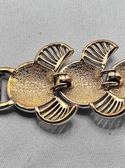 Vintage 1940’s Coro Panel Link Wide Bracelet Silver Tone Art Deco Style
