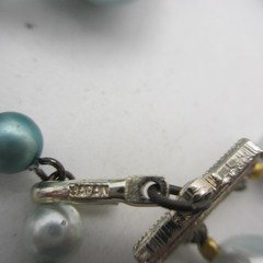 Vintage Beaded Necklace Blue Layered Japan 16 inch