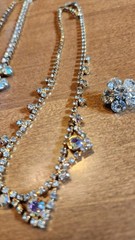 Vintage Jewelry Lot – Rhinestones – Sarah Cov Earrings NOS – Aurora Borealis