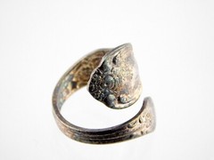 Oneida Korea Silverplate Spoon Band Wrap Ring Silver Plated Metal Size 5.75 4.3G