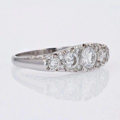 Round Cut Lab Created Diamond Art Deco Style 14K White Gold FN Engagement Ring