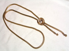 ..Vintage 12K Gold Filled, Rock Crystal Quartz Pool Of Light Ball Slide Necklace