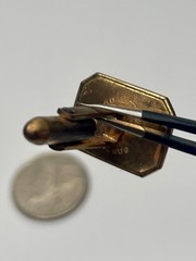 Vintage Dolan & Bullock Correct Quality Blue Glass Rectangle Gold Tone Cufflinks