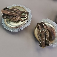 Vintage Cluster Clip On Earrings Lot of 8 Lisner Jonne Sugared Glass Acrylic