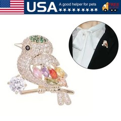 Sparkling Magpie Bird Brooch Pin-Rhinestone Crystal Jewelry for Women Dress/Coat