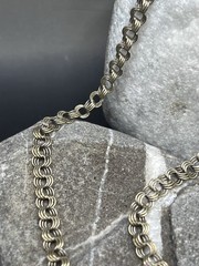 Vintage USSR 875 Silver Gold Played Rolo Chain Length 16,5 In Weight 5,34 g.