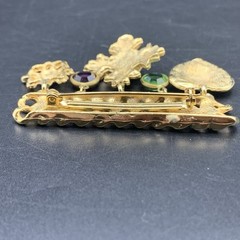 D & E Juliana DeLizza and Elster Chain Bar Pin Charms Dangling Vintage 80’s